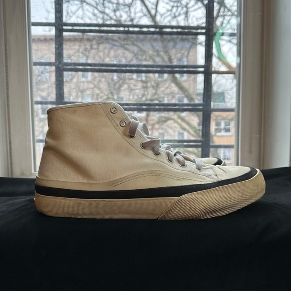 Acne Studios Blå Konst High-top Cotton-canvas Trainers In White - Picture 8 of 13